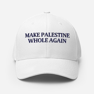 Make Palestine Whole Again | Navy Text | Flexfit Cap | Hat