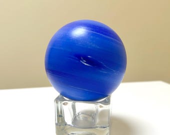 Hand-Painted Neptune Planet Sphere: 3 inch Walnut, Astronomy Decor