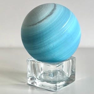 URANUS- Hand-Painted, high-finished planet URANUS on 3 inches wooden sphere. Art piece for your space decor and educational settings.