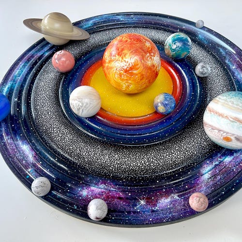 High Finish Hand-painted Wooden Solar System Set/limited Edition