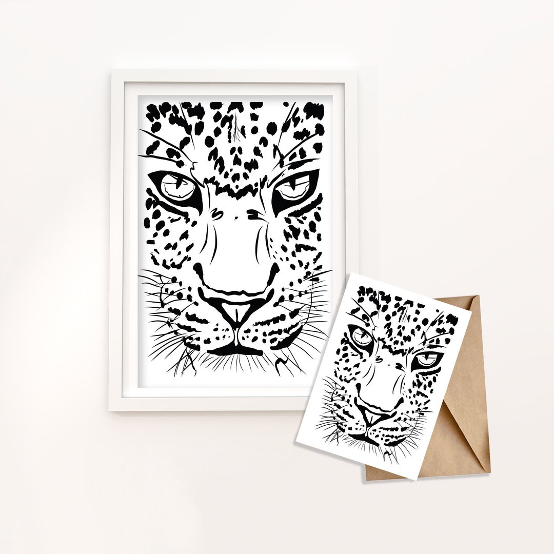 Black and White Tiger Print: Digital Tiger Prinatble. Instant - Etsy
