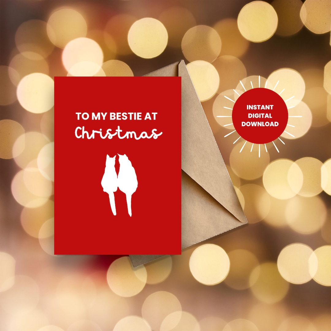 Printable Christmas Card Best Friend Christmas Card - Etsy