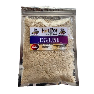 2Pks Egusi |Melon Seed - Ground, Tasty, Organic & Hand Peeled (2 x 100g) by Hot Pot Africa - Healthy Living African Spices