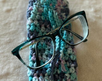 crochet eyeglasses/sunglasses case with drawstring