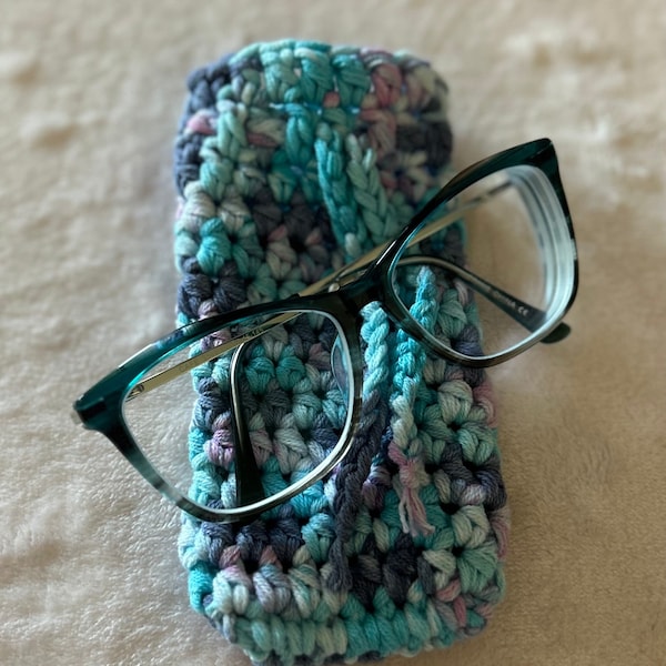 crochet eyeglasses/sunglasses case with drawstring