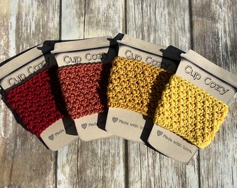 set of 4 crochet cup cozies