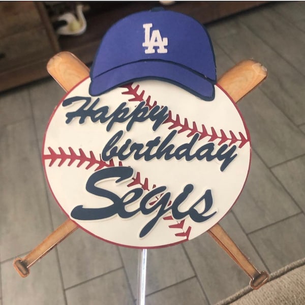LA Dodgers cake topper, baseball cake topper, Dodger party, Dodger decoration