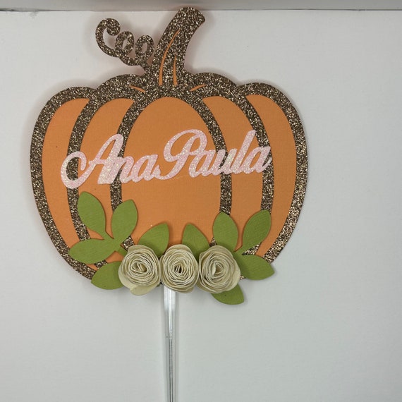Decorazione Per Torta A Forma Di Zucca Glitter Oro - Per Primo Compleanno, Baby Shower E Ringraziamento