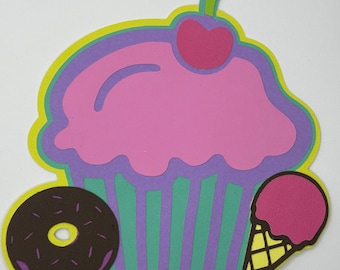 Candyland, candy cake topper, personalized cake topper, donut cake topper.