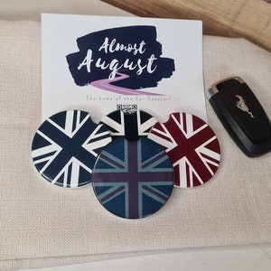 BRITISH THEME Car Coasters | Cup Holder Coaster | Cup Holder Insert | Car Accessory | Unique Gift | Great Britain | Mini | Land Rover |