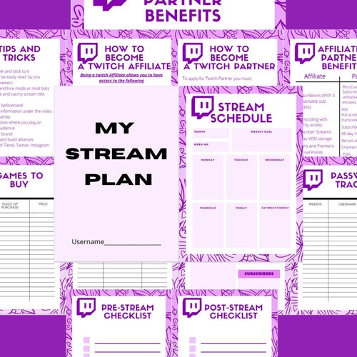 Twitch Streamer Binder Planner PDF File - Etsy Canada