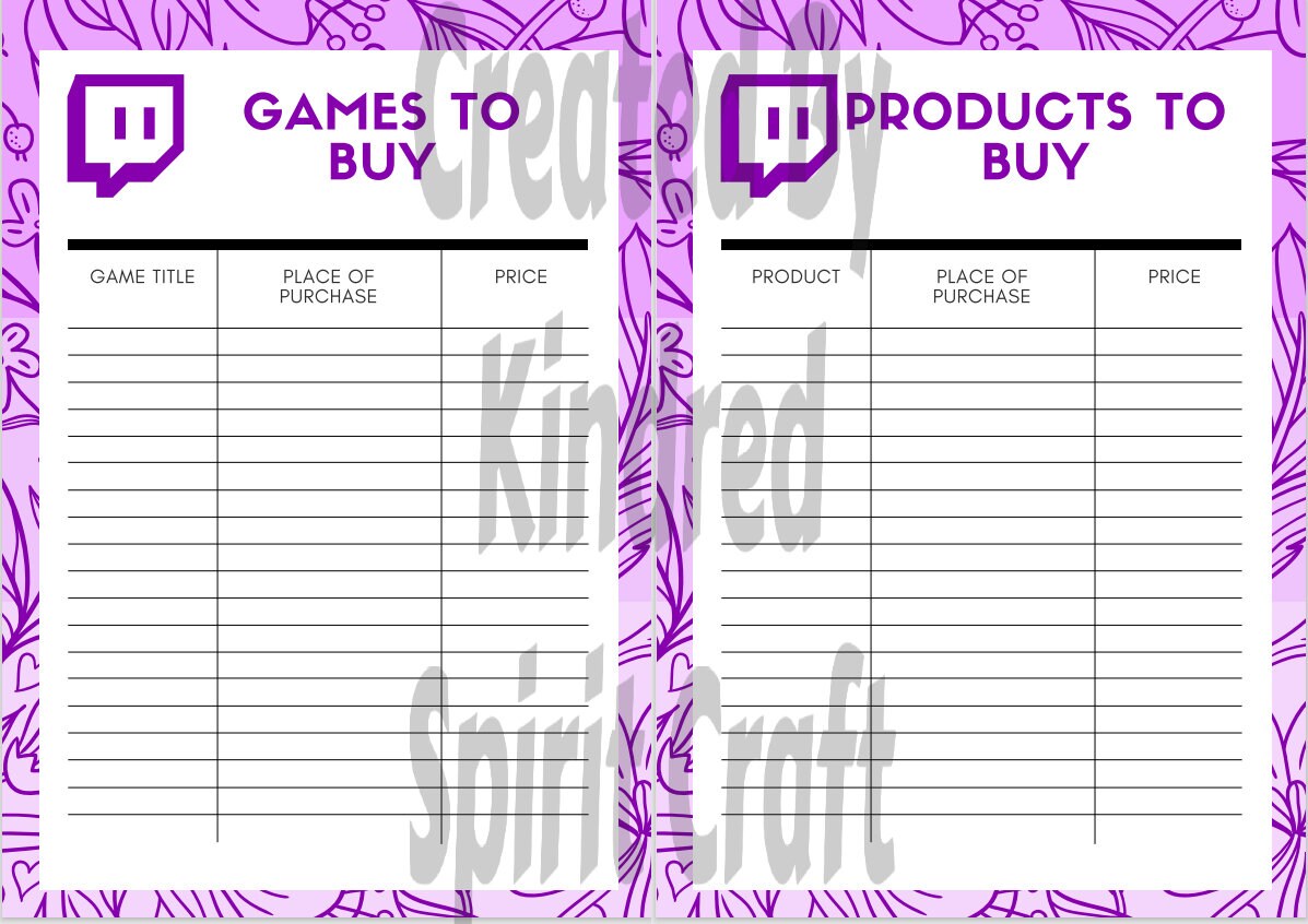 Digital Twitch Streamer Binder Planner PDF File Art & Collectibles ...