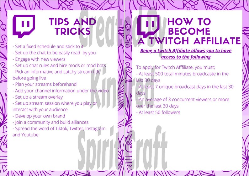 Twitch Streamer Binder Planner PDF File | Etsy Canada