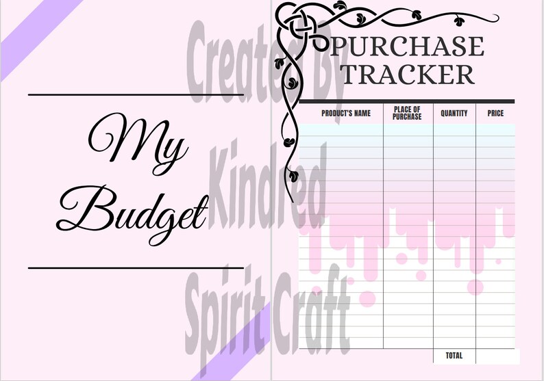 Pink Budget Binder PDF Pages Etsy
