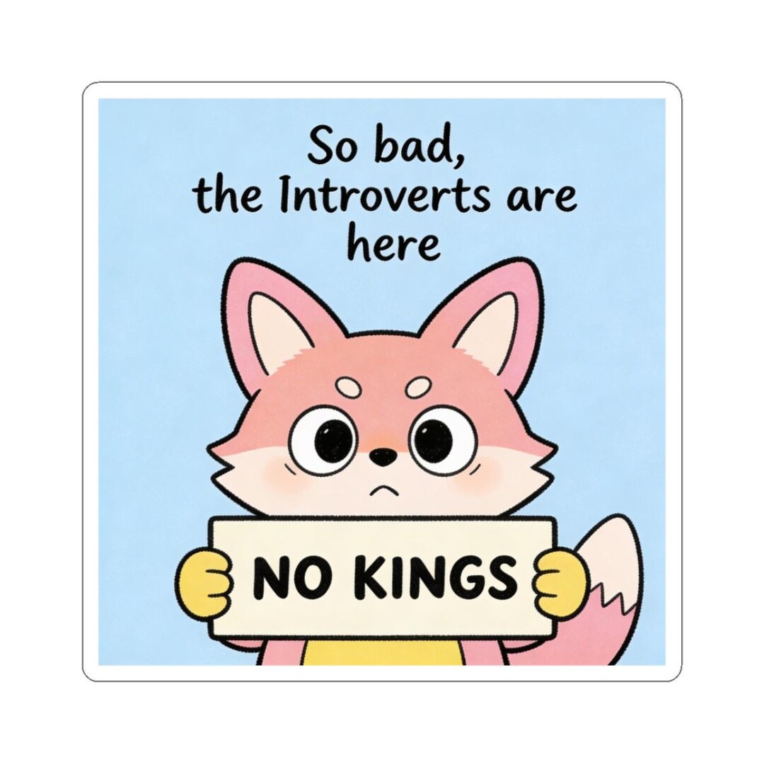 Introvert Fox 'no Kings' Sticker | Kiss-cut Vinyl Laptop Decal - Etsy