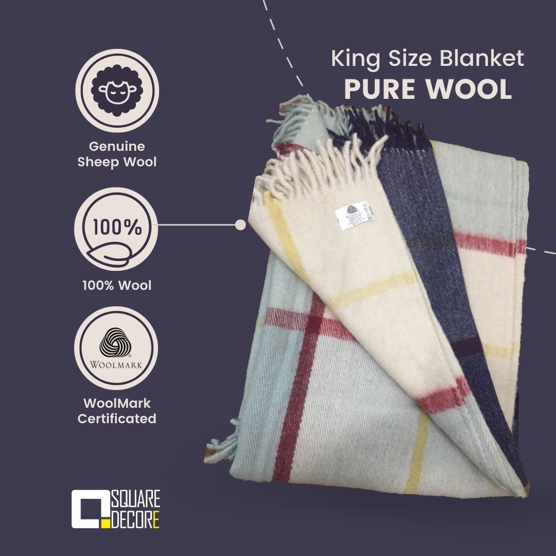 Prime Quality Tartan Plaid Wool Blanket, Warm & Cozy Weighted King Size