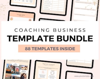 88 Coaching Business Templates | Planners | Trackers | Workbooks | Coaching Templates