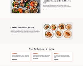 Custom E-Commerce Website Template | Food Delivery Website Design | Ready-to-Launch Meal Plan Business Website