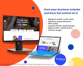 Membership and Course WordPress Website Templates for Pet Business | Start your Business website in few clicks |Readymade website