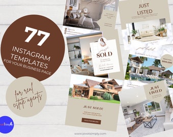 The Ultimate Ready Made Real Estate 77 Templates Bundle Made in Canva for Social Media Channels