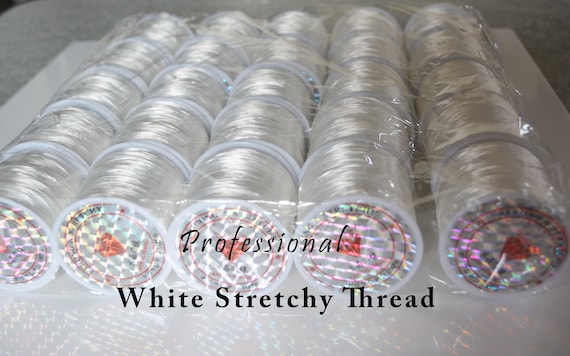 Stretchy Thread for Stretchy Bracelet Making: White Pink & 