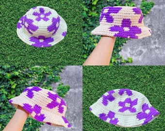 CROCHET HAT PATTERN | Purple Daisy Hat