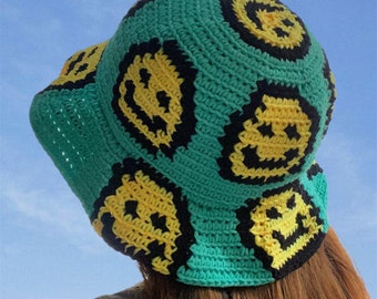 CROCHET HAT PATTERN | Smiley Print Hat