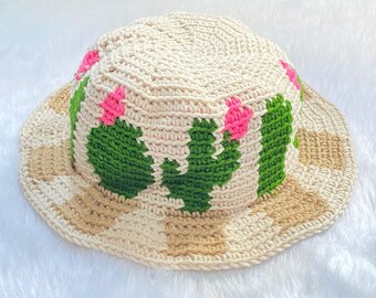 CROCHET HAT PATTERN | Cactus Print Hat