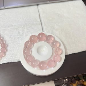 Natural Icy crystal clear Light pink Rose Quartz Bracelets 10.2-19mm