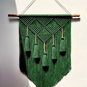 SOFIA Macrame wall hanging I Emerald bottle green I Home decor I Boho interior