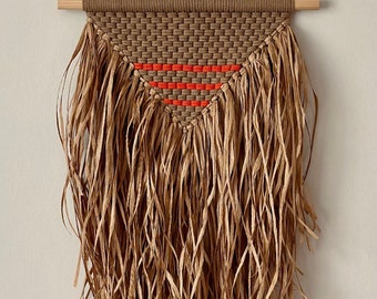 Handmade Raffia Macrame Wall Hanging – Boho Coastal Decor