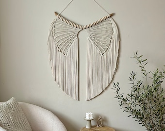 Makramee Flügel Wandbehang, Boho Dekor, natürlich, Boho Haus