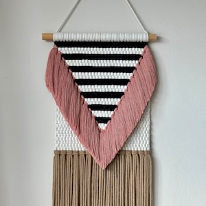 EMMA Makramee Wandbehang Wandbehang Wanddeko, Boho Deko, Wanddeko, Wanddeko, natürlich, symmetrisch, modern, minimalistisch
