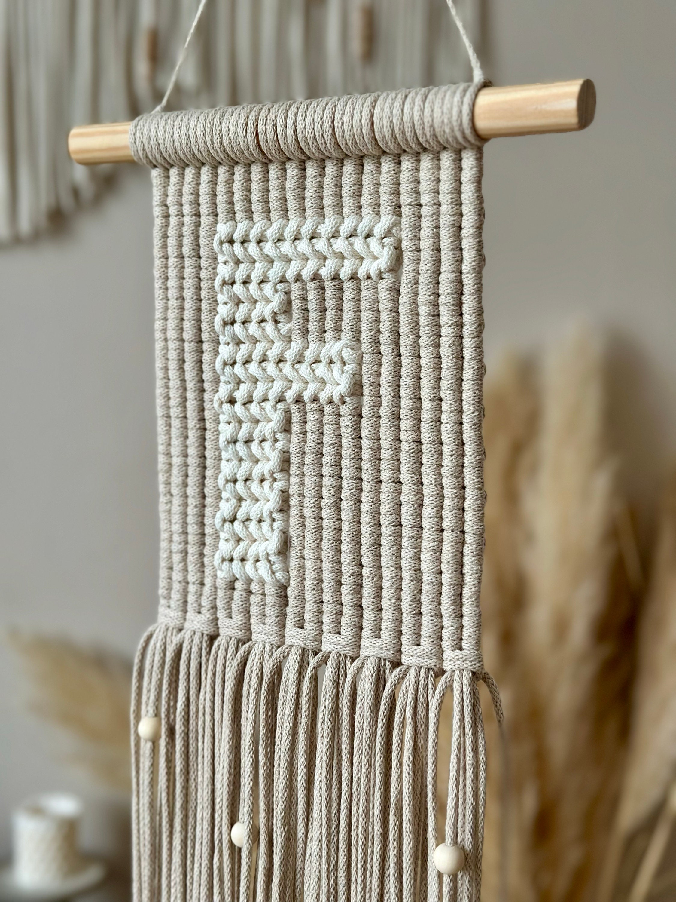 Macrame Letter Wall Hanging, Personalized Nursery Decor, Handmade - Etsy