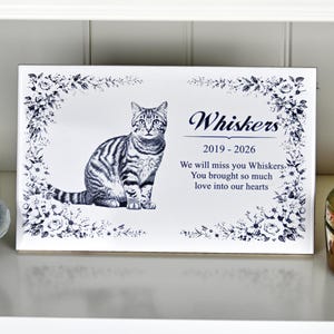 Gepersonaliseerde huisdiergedenkteken 10 x 6 witte tegel