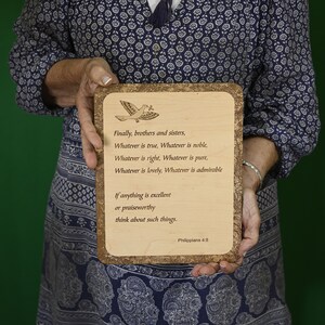 Philippians 4:8  8x10 inch Bible Plaque