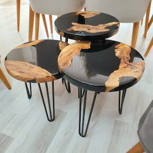 Goldman Decor  Wood Nesting Table Set of 3 Stools for Home 45 X 30 X 46 CM Largest Stool , Rest Will Be Small