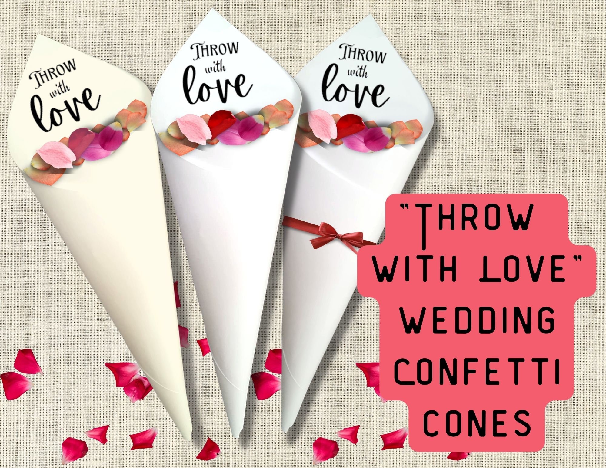 Hadanceo Paper Cone Holder Fine Texture Tray Fake Flower Wedding