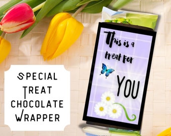 CHOCOLATE BAR WRAPPER. Chocolate wrapper. Small gift idea. Candy bar wrapper. Self care gift box. Printable wrapper. Candy gift idea.