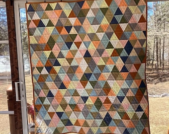 Edredón triangular, edredón hecho a mano, edredón moderno, edredón de reliquia, edredón de regazo