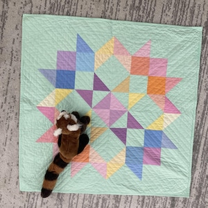 Sherbet Quilt, baby quilt, toddler quilt, star quilt, heirloom quilt, handmade quilt, play quilt, lap quilt, patchwork quilt