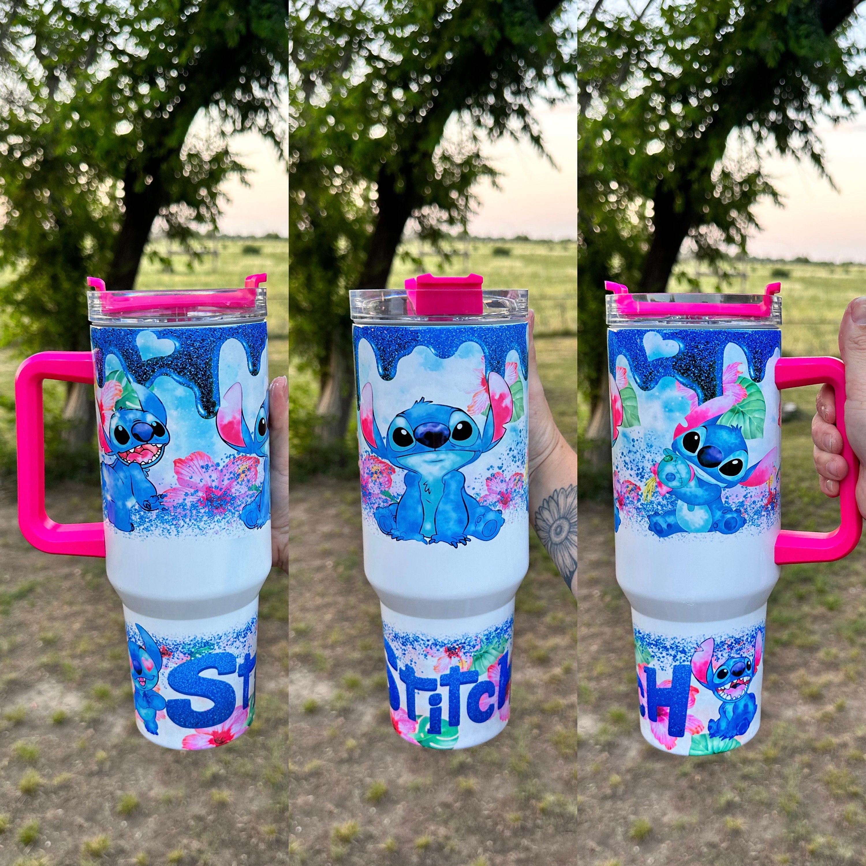 Stich Cup 40 Oz Personalized Lilo And Stitch Disney Stanley Cup Custom Name  Just A Girl Who Loves Stitch Flower Pattern 40Oz Tumbler With Handle And  Straw Lid Gift - Laughinks