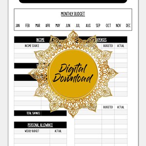 Budget Planner, Monthly Budget Planner, Finance Planner, Digital Budget Planner, Budget Tracker, Finance Tracker, Monthly Finance Planner