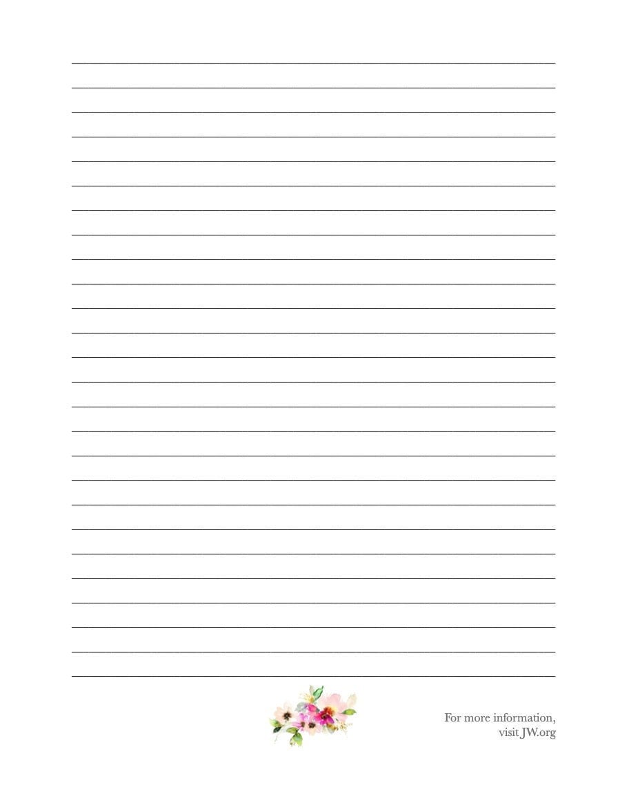 JW Ministry Letter Writing Template With Lines - Etsy