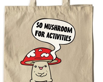 TOTE BAG- So Mushroom For Activities Canvas Bags, Vegan Eco Friendly Bag, Raw Vegetables Purse, Healthy Music Lover Bag