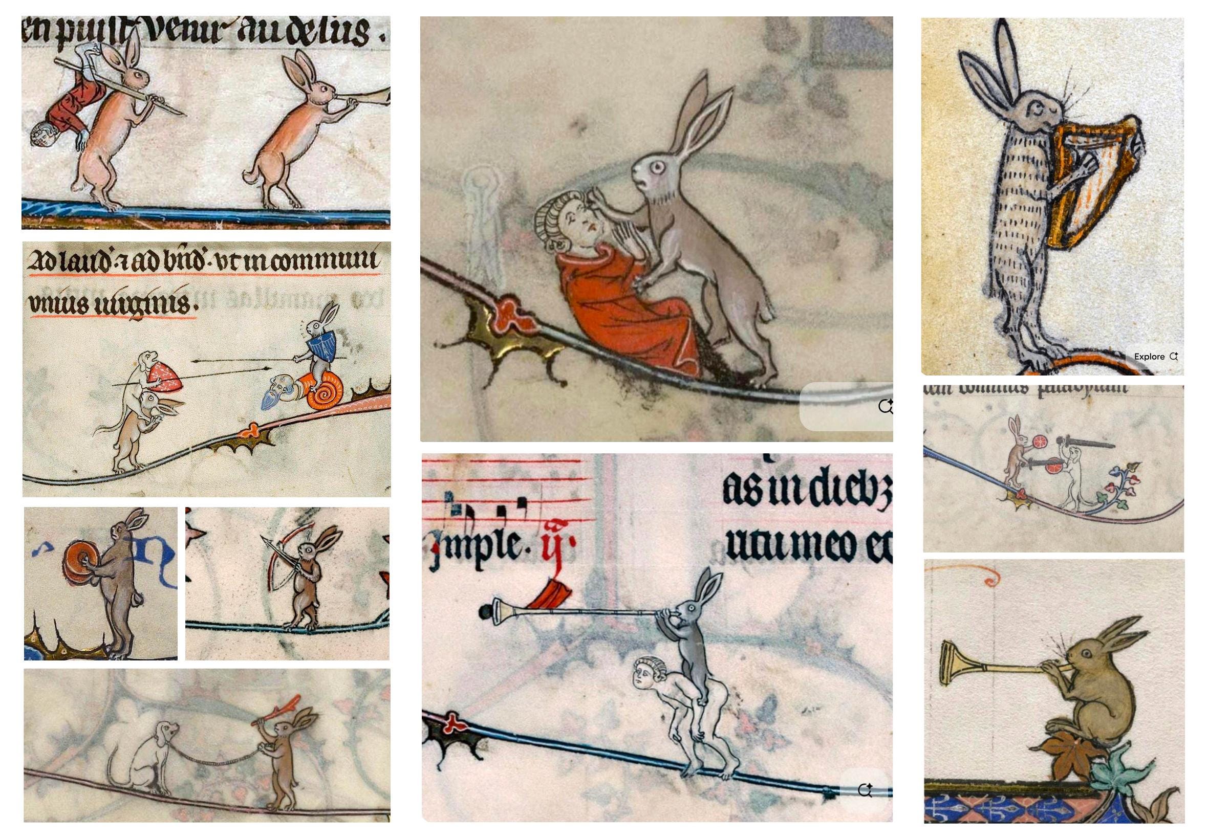 Medieval Killer Rabbit Embroidery Stickers – Historical Marginalia ...