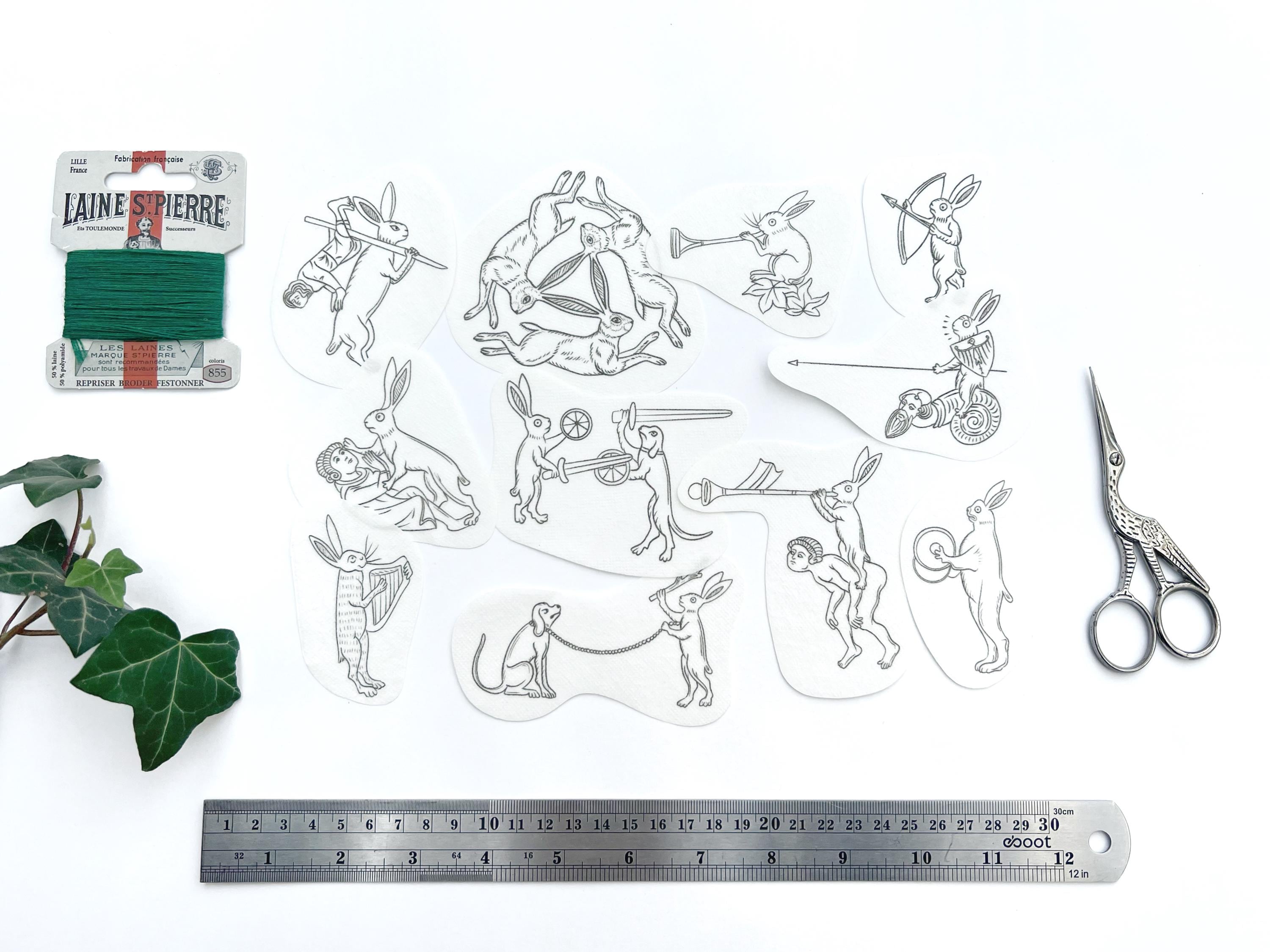 Medieval Killer Rabbit Embroidery Stickers – Historical Marginalia ...