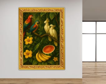 Art mural jungle tropicale imprimable l Poster jungle | Téléchargement numérique instantané