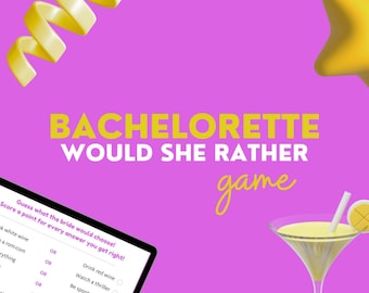 Would She Rather Bachelorette Game – Fun Printable Bridal Shower Activity, Hen Party Game for Bride, Instant PDF Download