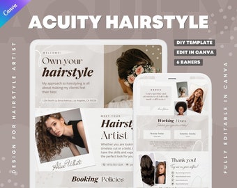 Acuity Scheduling Template: Hair Stylist Website Banners (Canva)